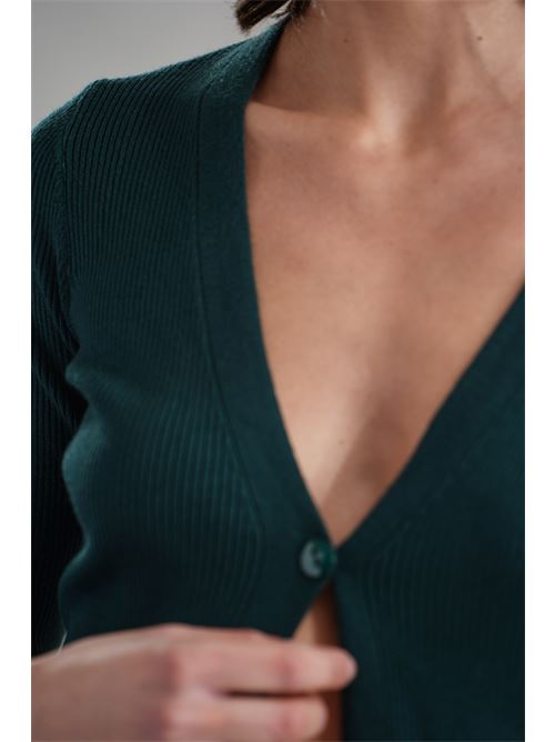 Cardigan in viscosa Nualy | I25NAH360VERDE BOSCO